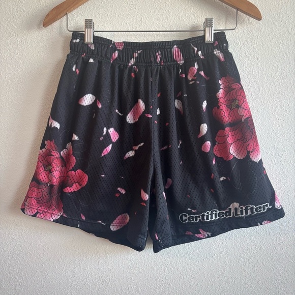 Certified Lifters Brand Black Cherry Blossom Floral Athletic Shorts Large - Picture 4 of 8